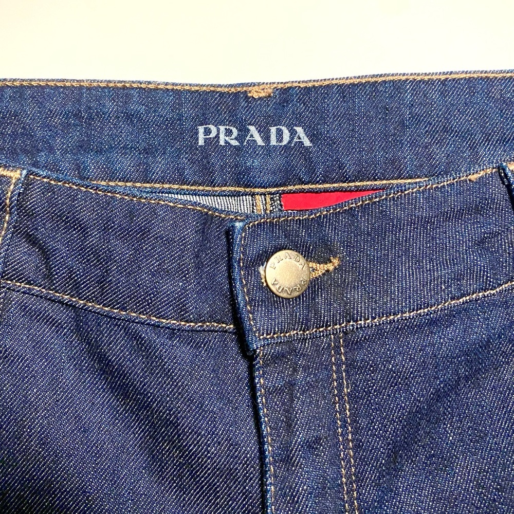 Women’s Flared Designer Prada Indigo Jeans selvedgedenim size 29 made in Morocco